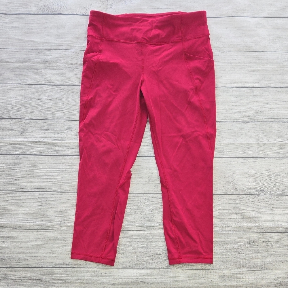 Lululemon Women's Time To Sweat Cropped Legging Ruby Red Size 10